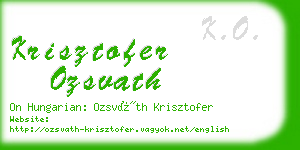 krisztofer ozsvath business card